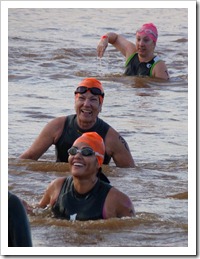 Very happy to be getting out of the water.